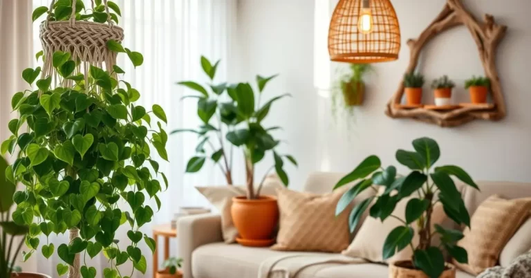 Decoração verde com estilo boho